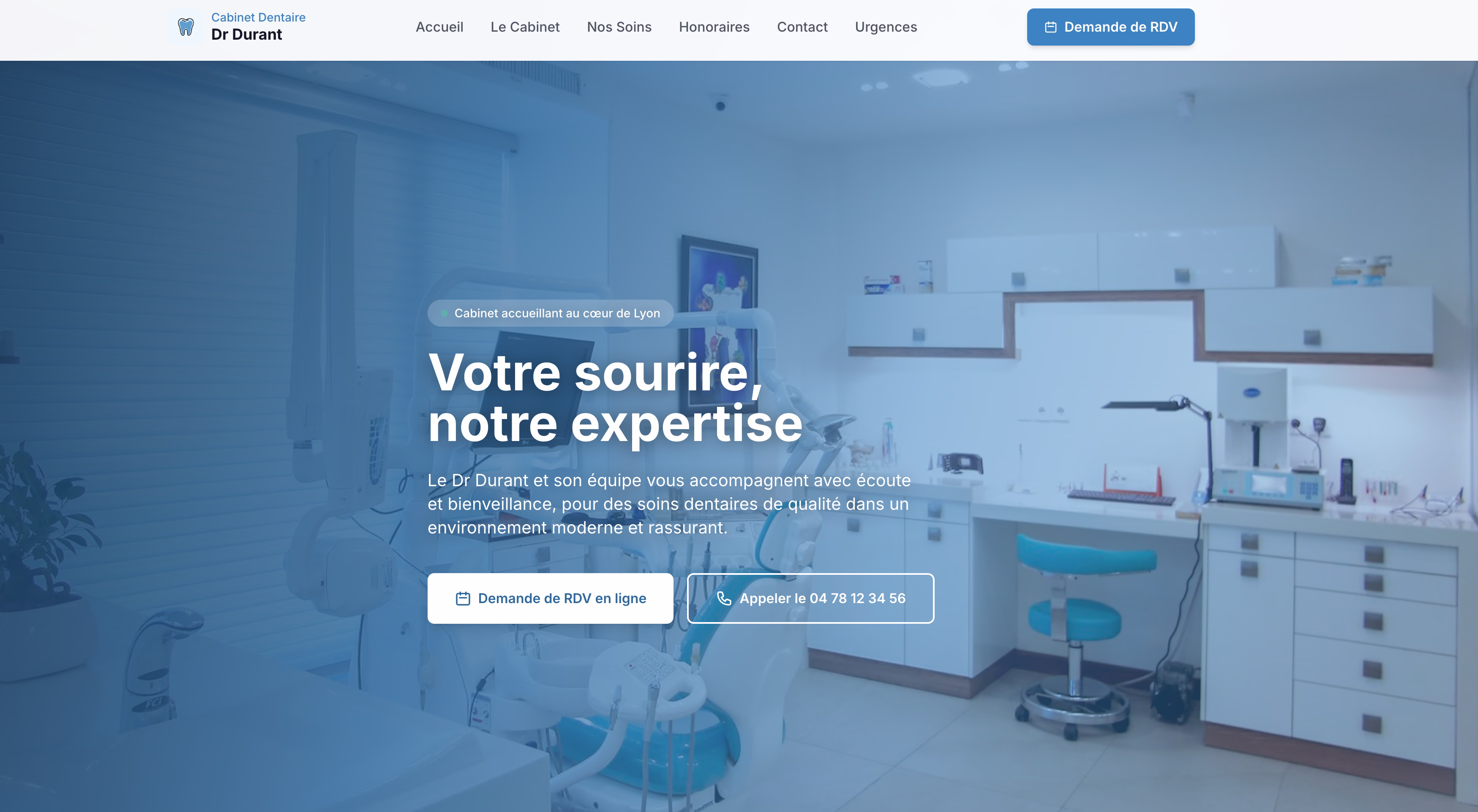 Site cabinet Dr Durant, modèle personnalisable