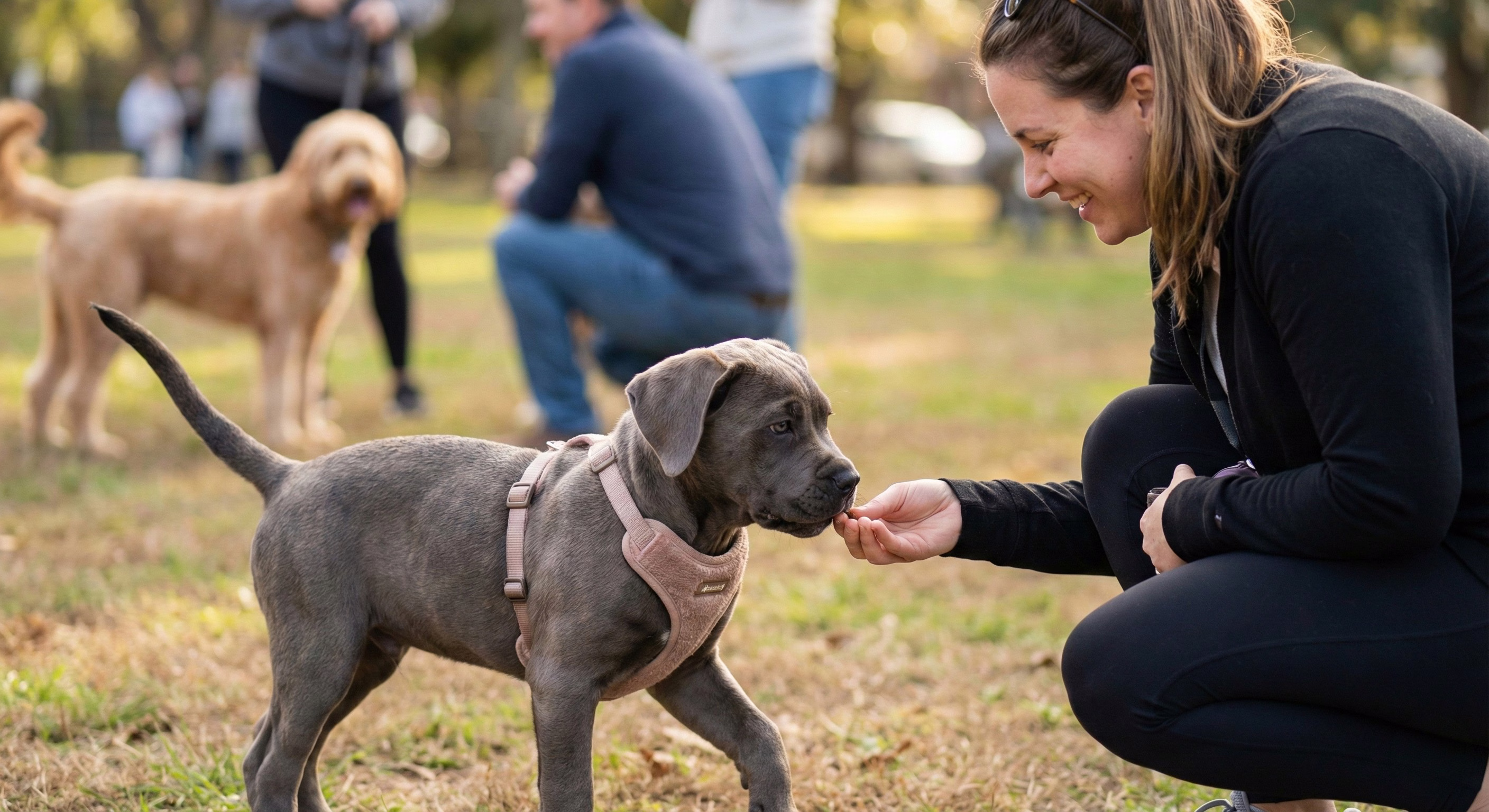 Socialisation du Cane Corso avec différentes personnes et situations